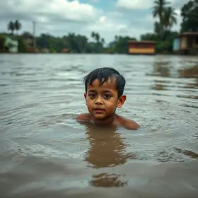 menino de 7 anos levado por enxurrada