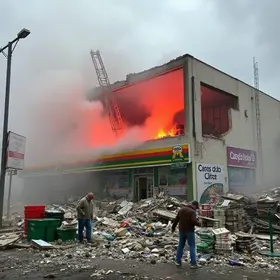 destruição supermercado Alvorada Pouso Alegre