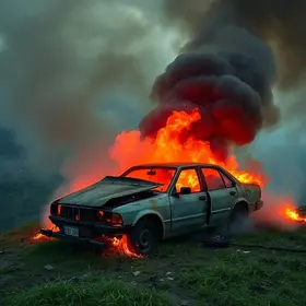 carro incendiado Colina Verde Pouso Alegre