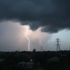 tempestade com ventos fortes