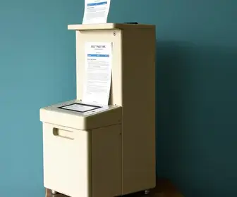 urna eletrônica com teclas coladas